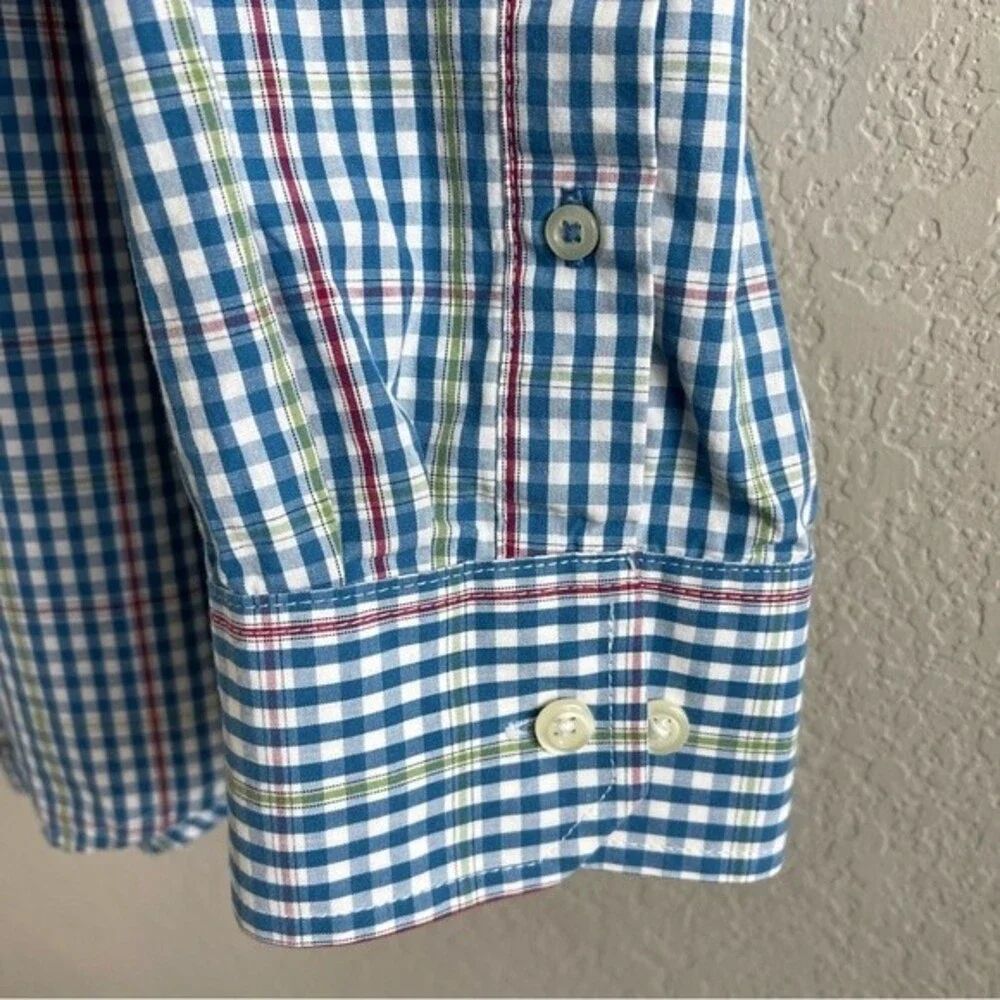 IZOD Long Sleeve Plaid Button Down Mens Shirt XL 100% Cotton - Picture 5 of 8